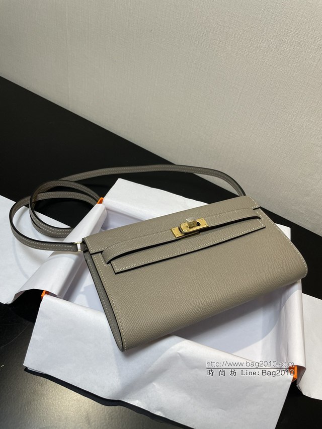 Hermes女包 愛馬仕Kelly woc小挎包 瀝青灰灰epsom皮凱麗斜挎包  tdh2354